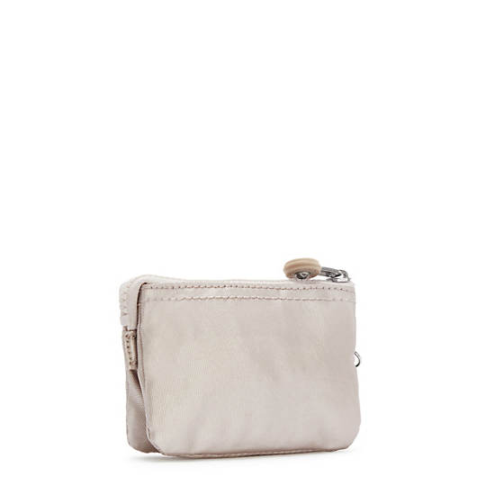 Kipling Creativity Mini Pouch Metallic Keychain Taske Beige | DK 2103QM